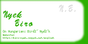 nyek biro business card